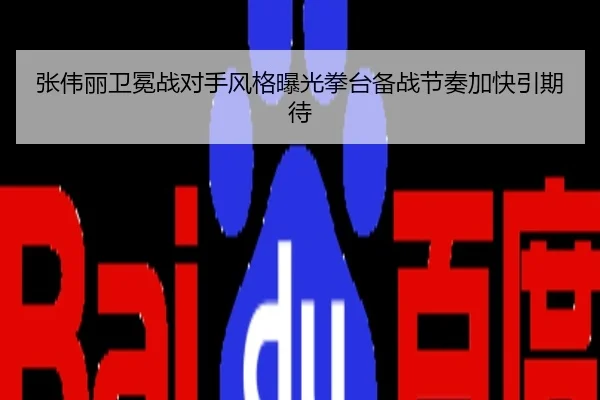 张伟丽卫冕战对手风格曝光拳台备战节奏加快引期待